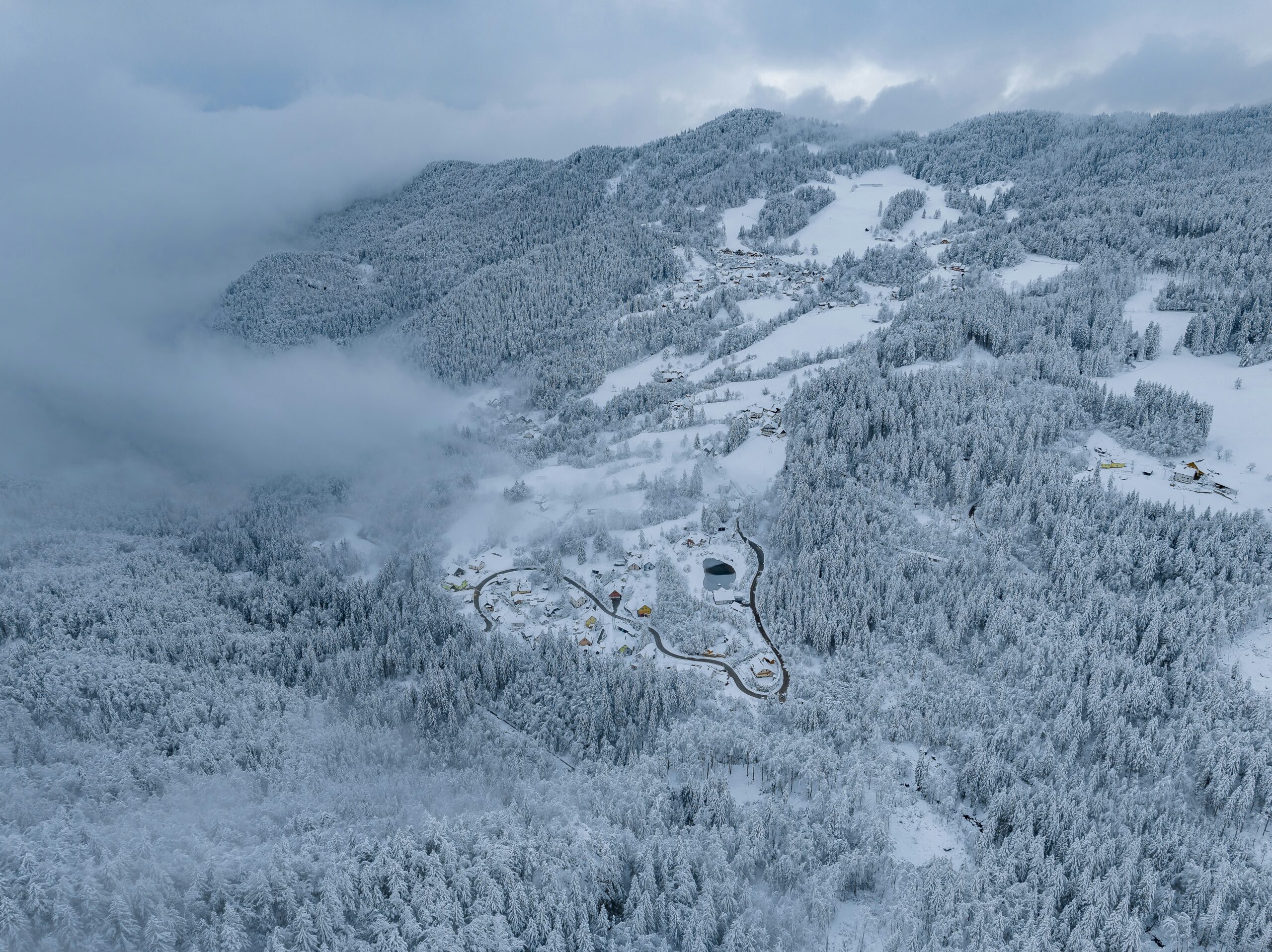 Zao Onsen Ski Resort snowy mountain slopes in Yamagata Japan during winter