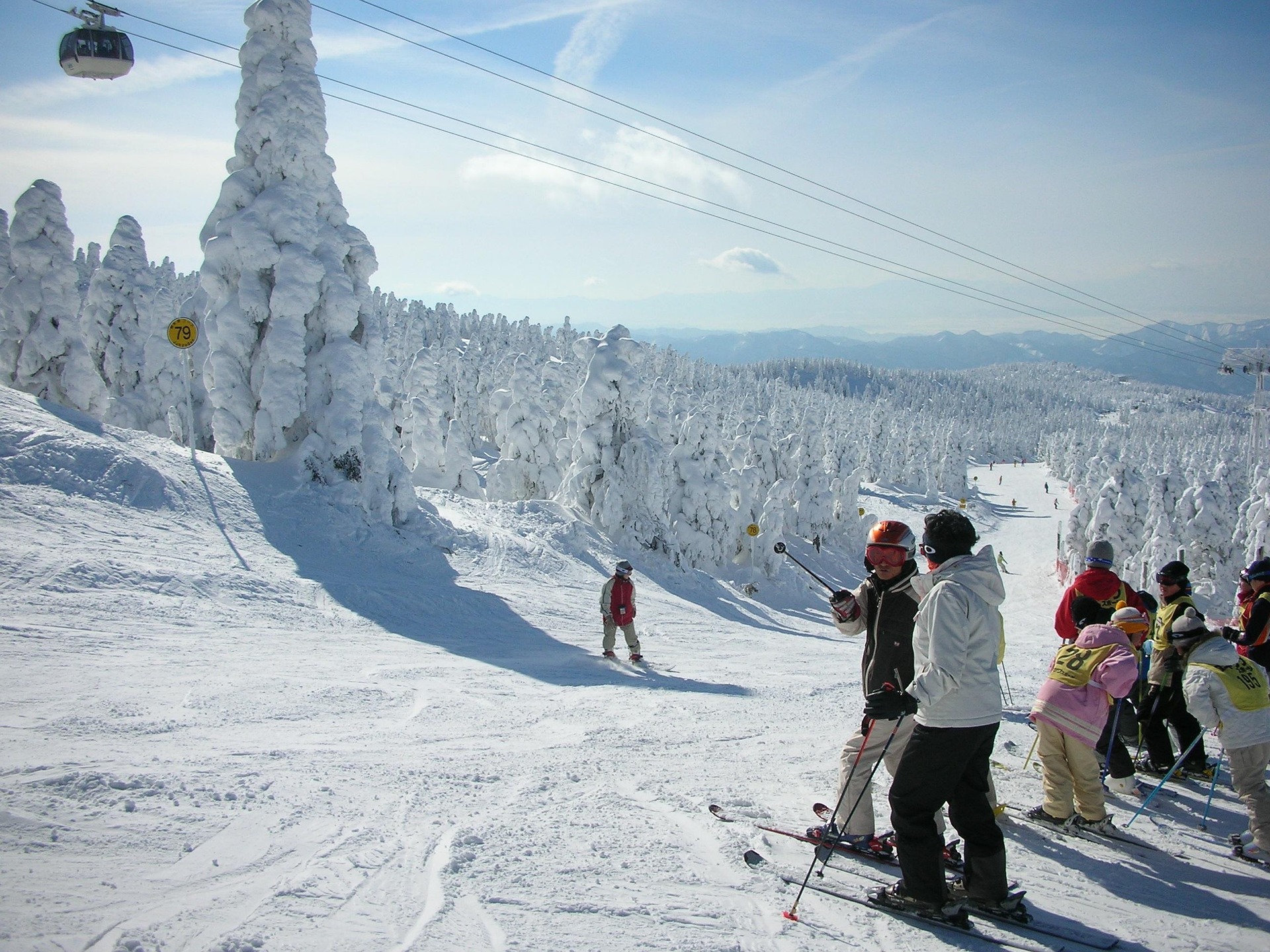 Zao Onsen Ski Resort snow monsters and ski slopes in Yamagata Japan during winter
