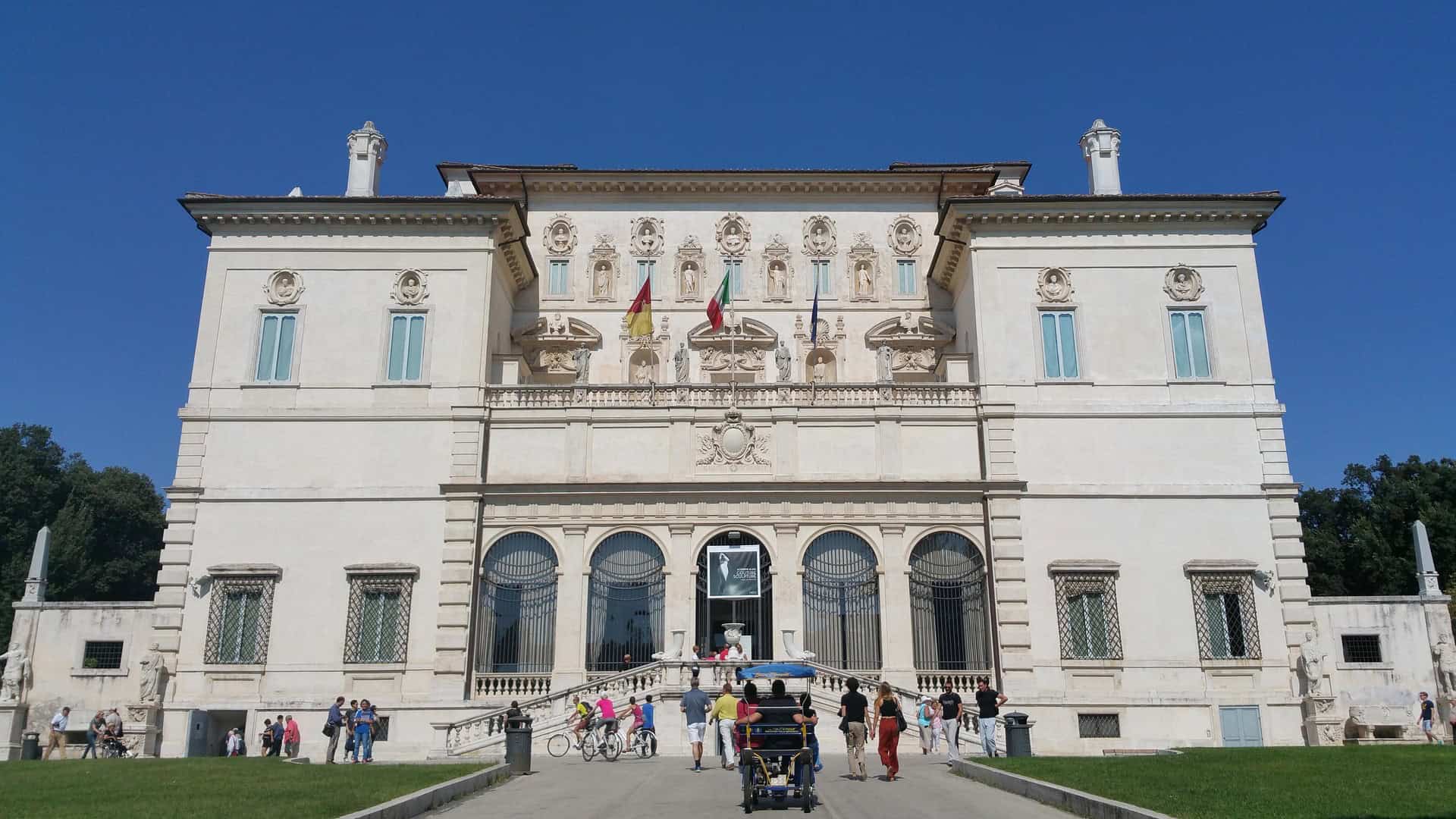Villa Borghese Rome main building and Galleria Borghese entrance
