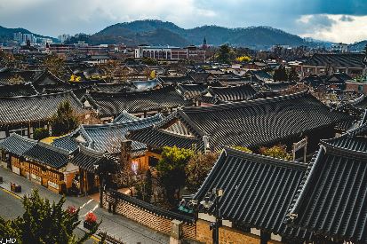 Gyeonggijeon Shrine Jeonju main hall surrounded by traditional architecture and ginkgo trees