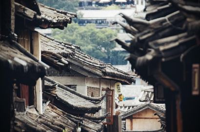 Takayama Old Town wooden merchant houses and traditional street in Hida Japan