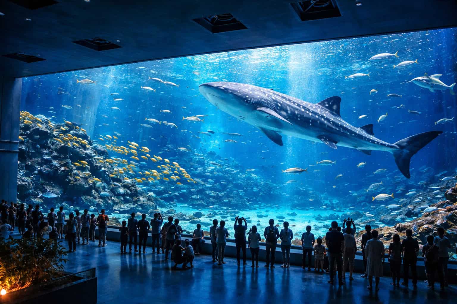 Osaka Aquarium Kaiyukan Pacific Ocean tank with whale shark Osaka Japan