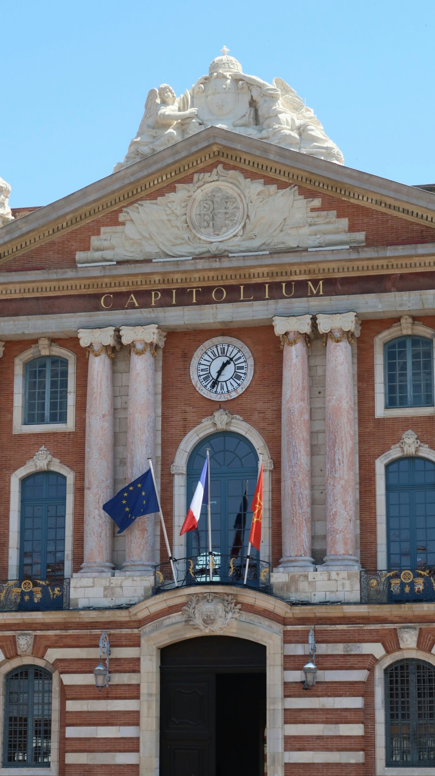 Toulouse Capitole building facade in Place du Capitole France