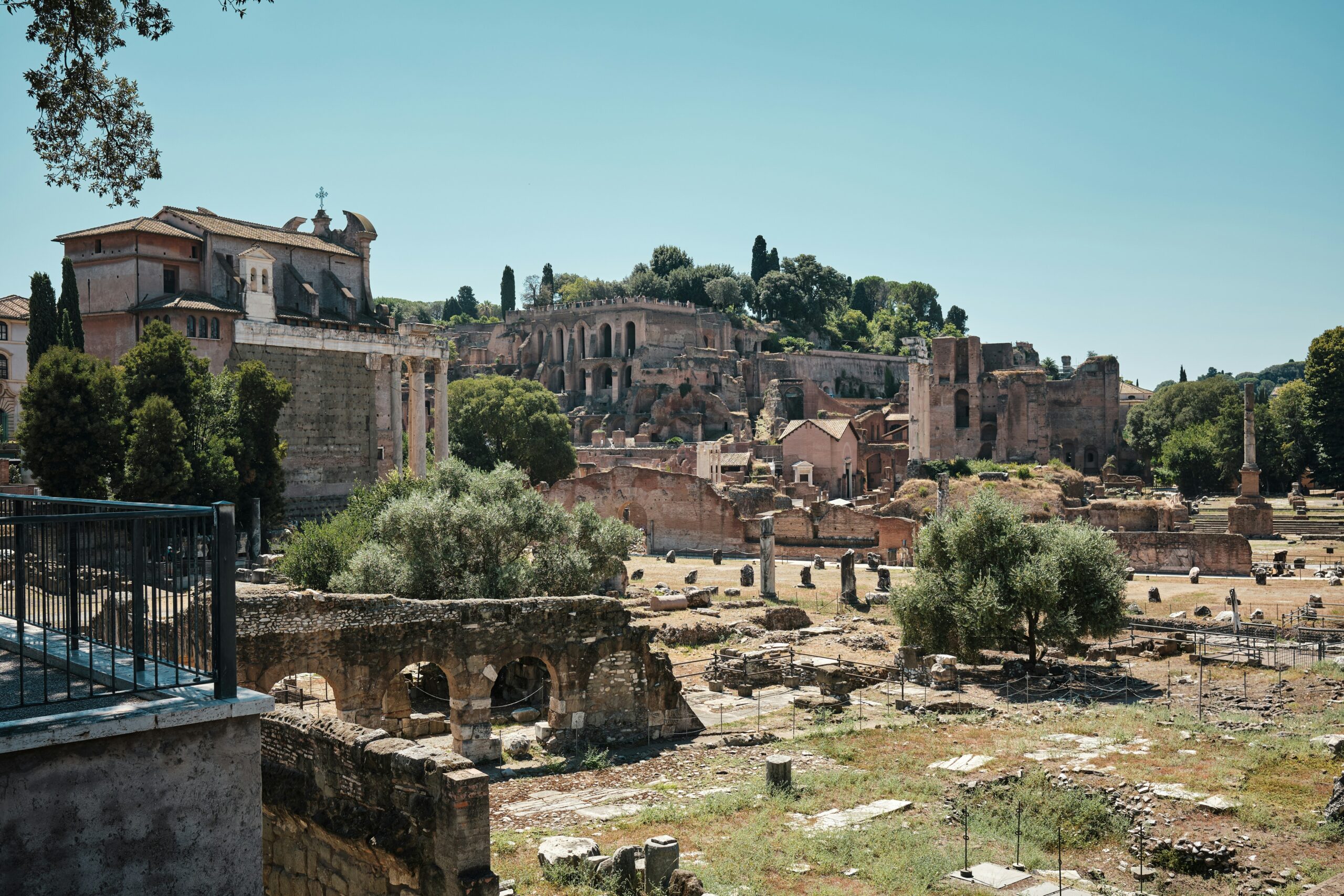 Circus Maximus Rome view with Palatine Hill ruins and ancient Roman structures in the valley
