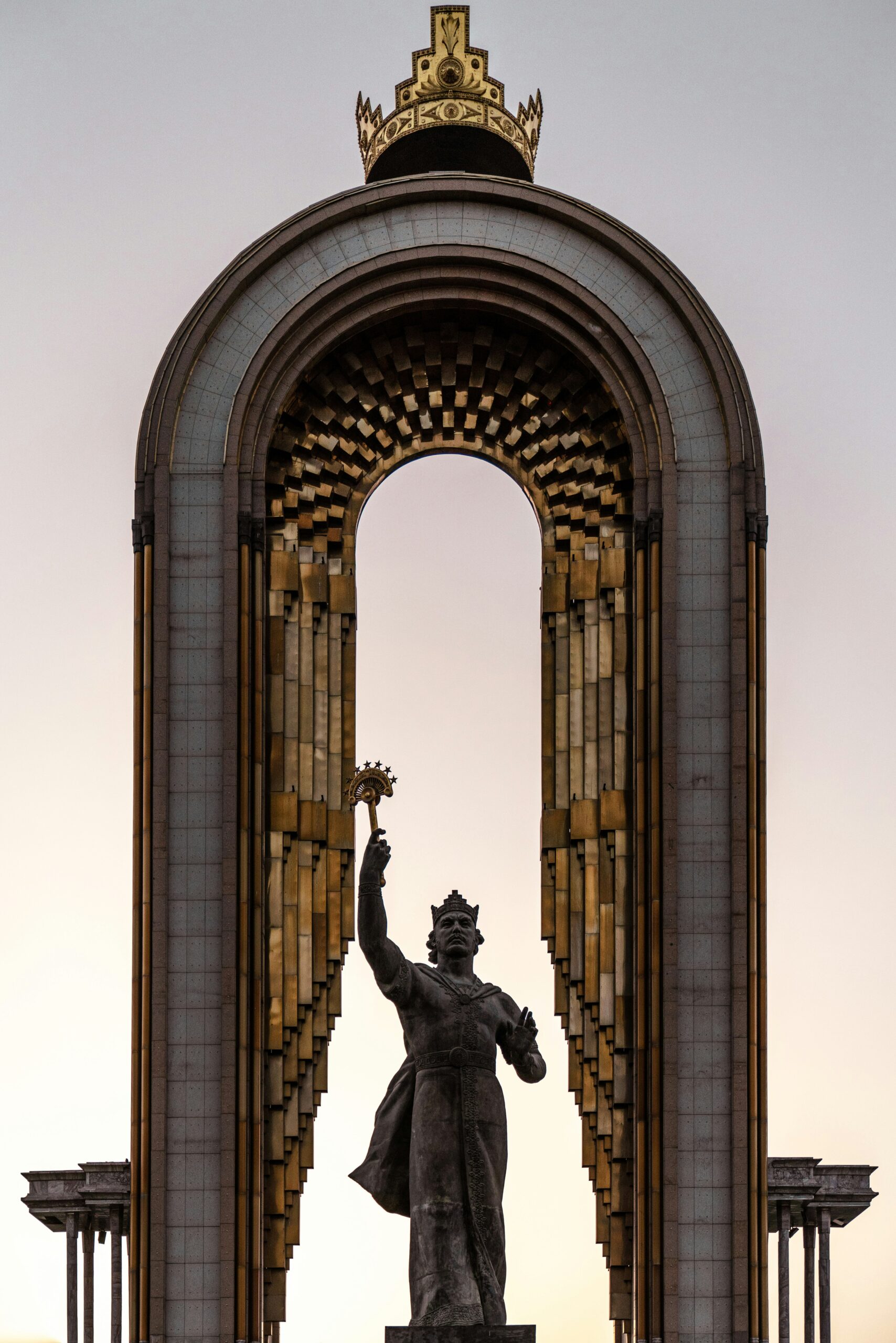 Independence monument in Dushanbe Tajikistan landmark