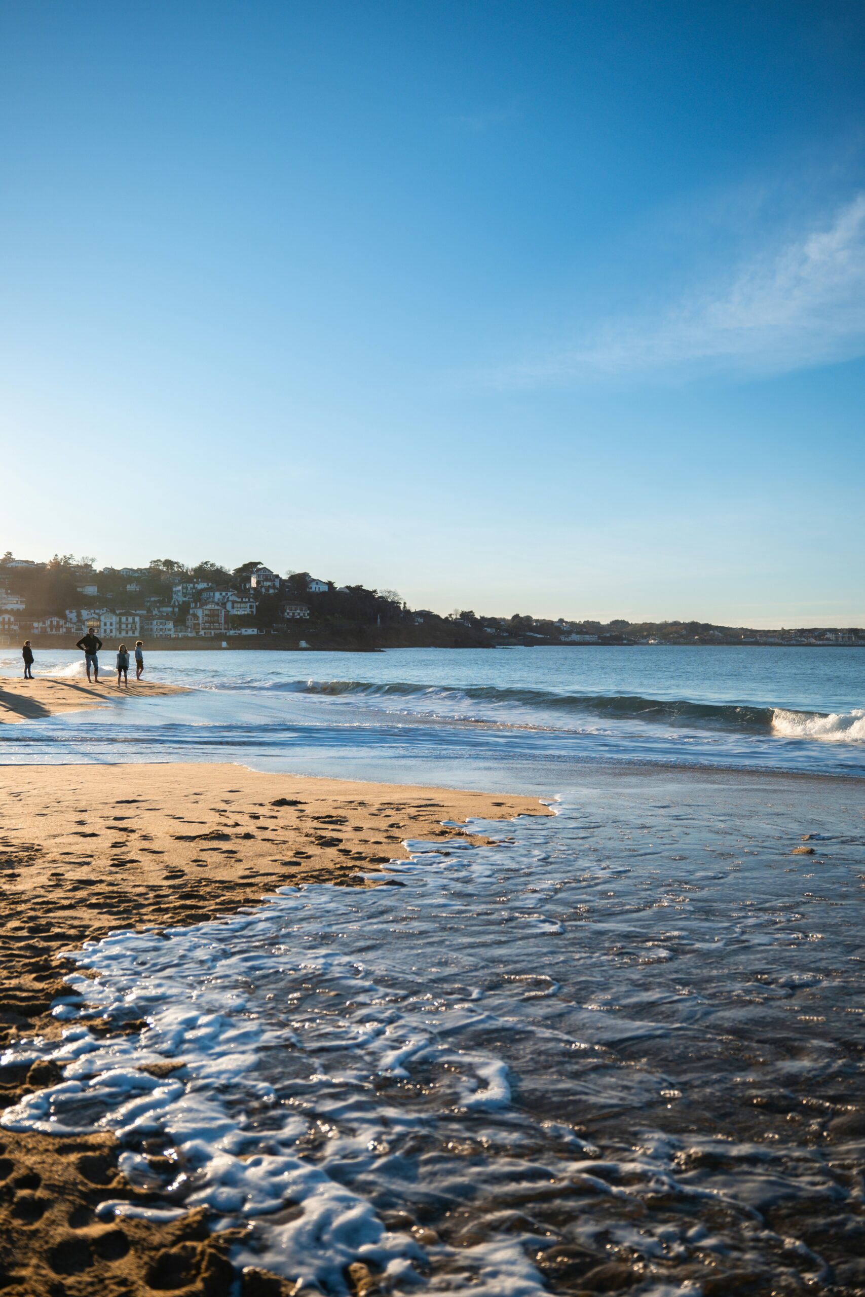 Saint-Jean-de-Luz Beach on the Basque coast with waves and sandy shoreline