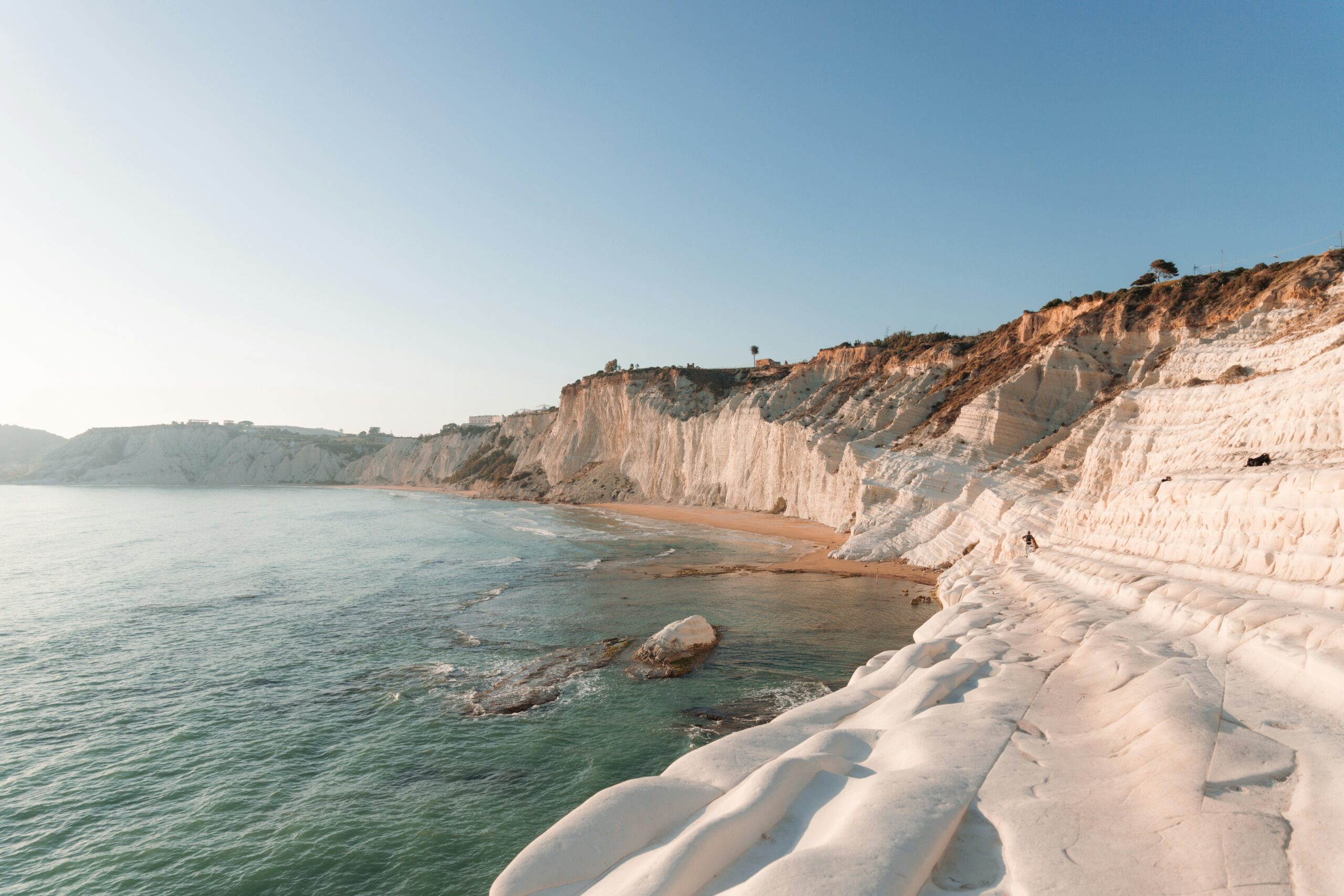 Scala dei Turchi Sicily white marlstone cliff overlooking the Mediterranean Sea