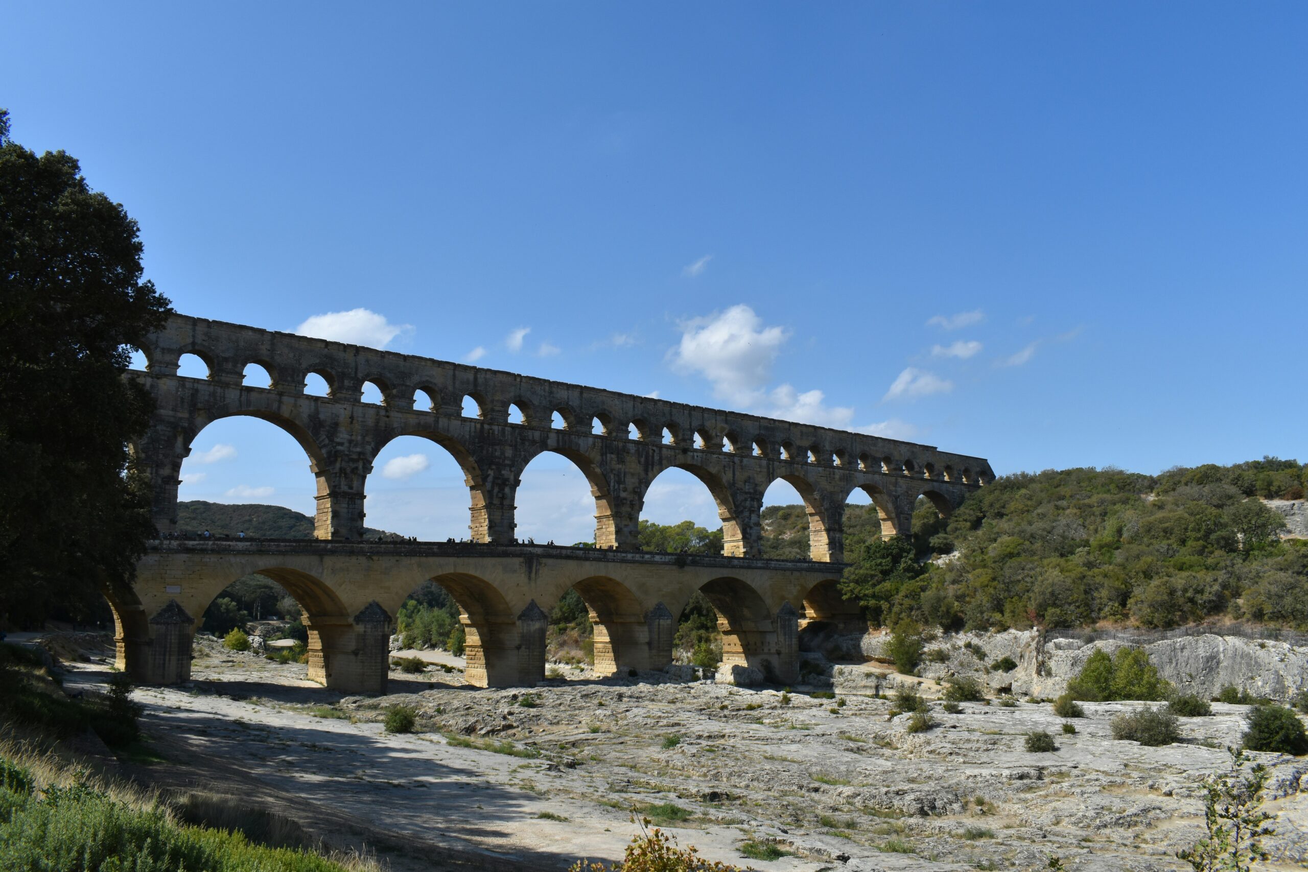 Pont du Gard Roman aqueduct bridge in southern France UNESCO World Heritage site