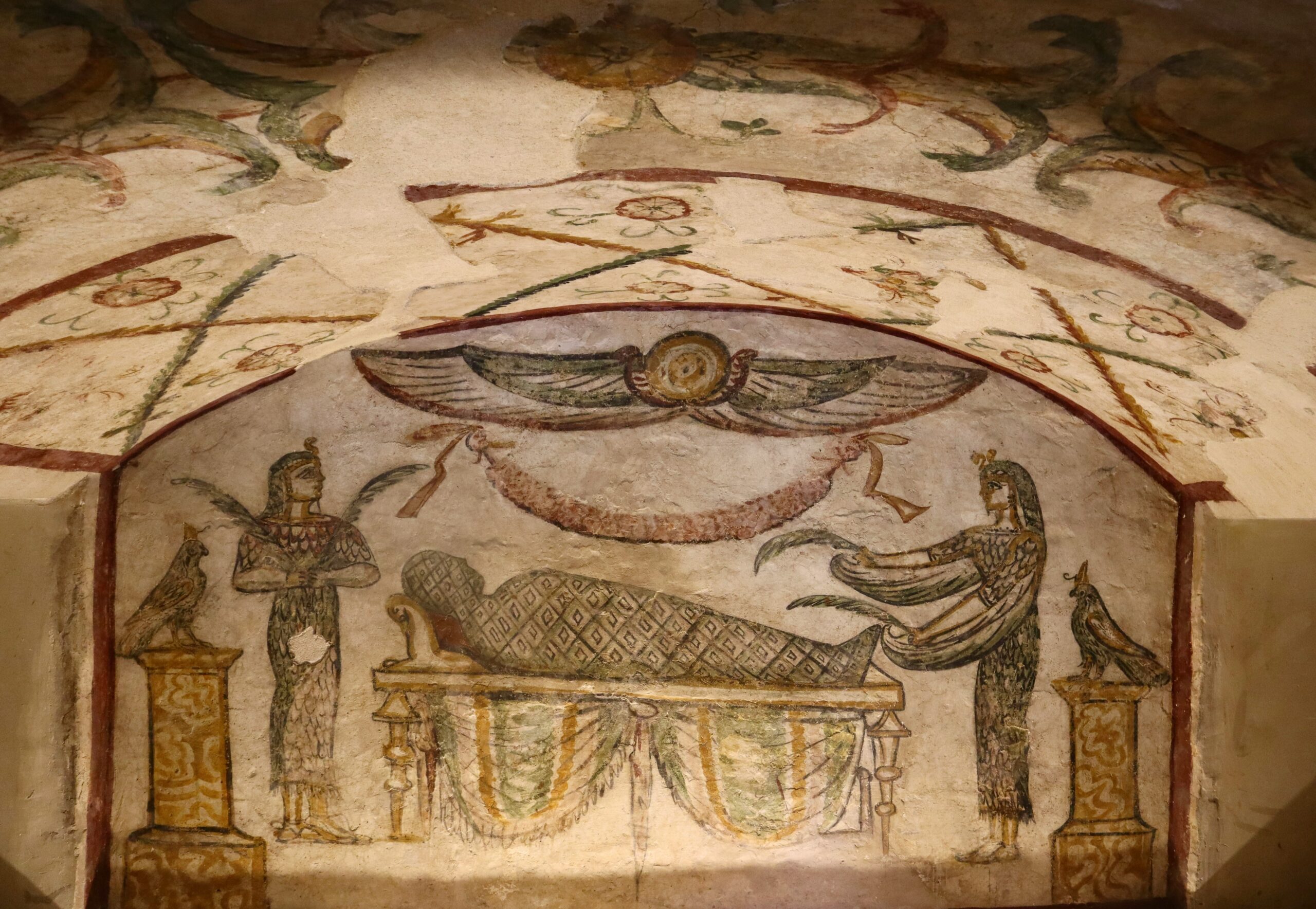 ancient Roman fresco artwork inside Baths of Caracalla Rome