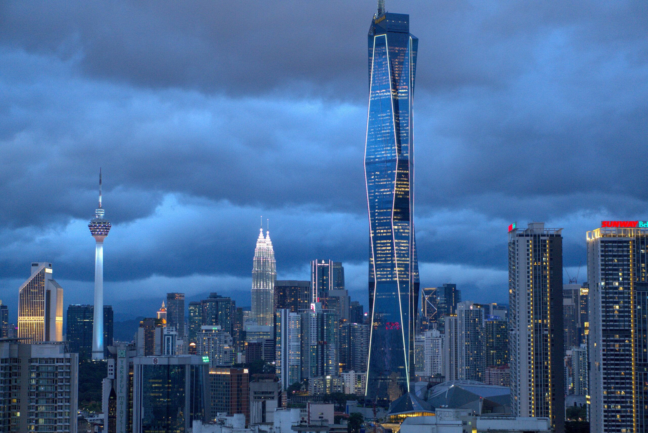 Kuala Lumpur skyline with Merdeka 118 and KL Tower in Malaysia