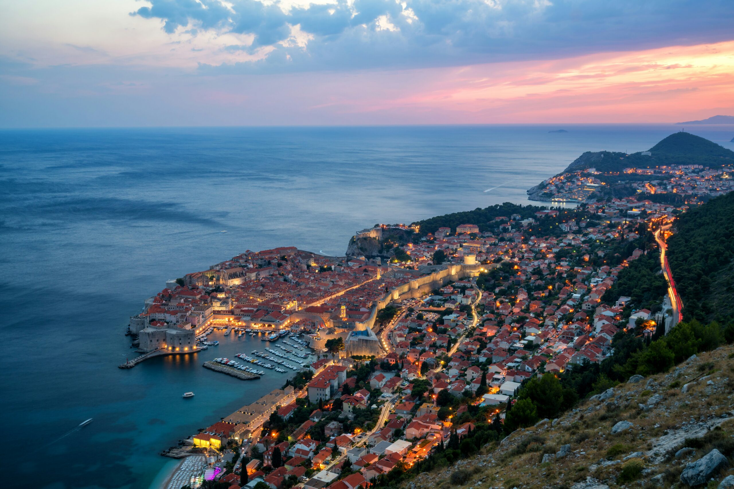 Monaco coastline harbor skyline Mediterranean view sunset city landscape Monaco visa travel destination