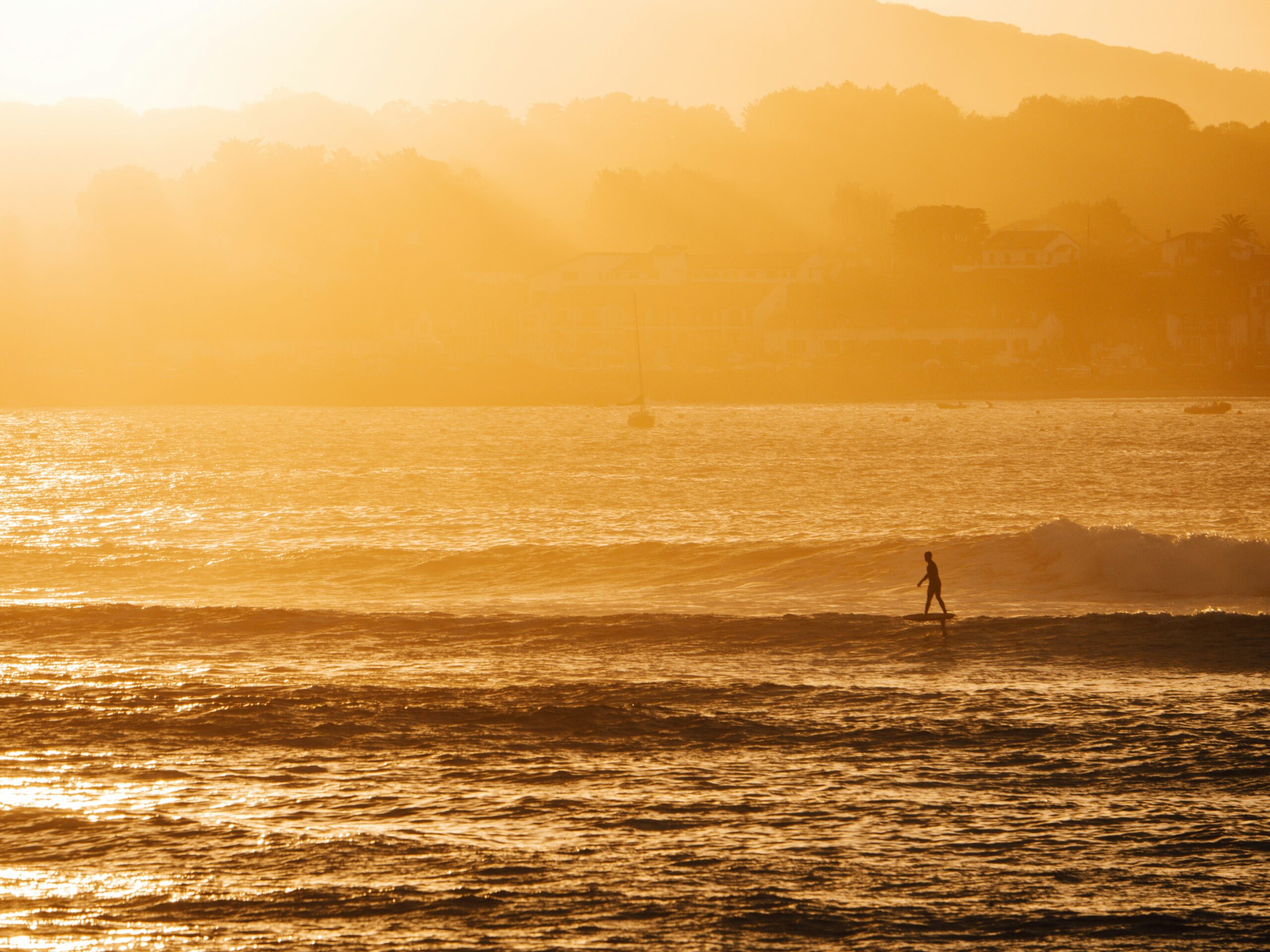 Saint-Jean-de-Luz Beach at sunset with Atlantic waves and golden light on the Basque coast of France