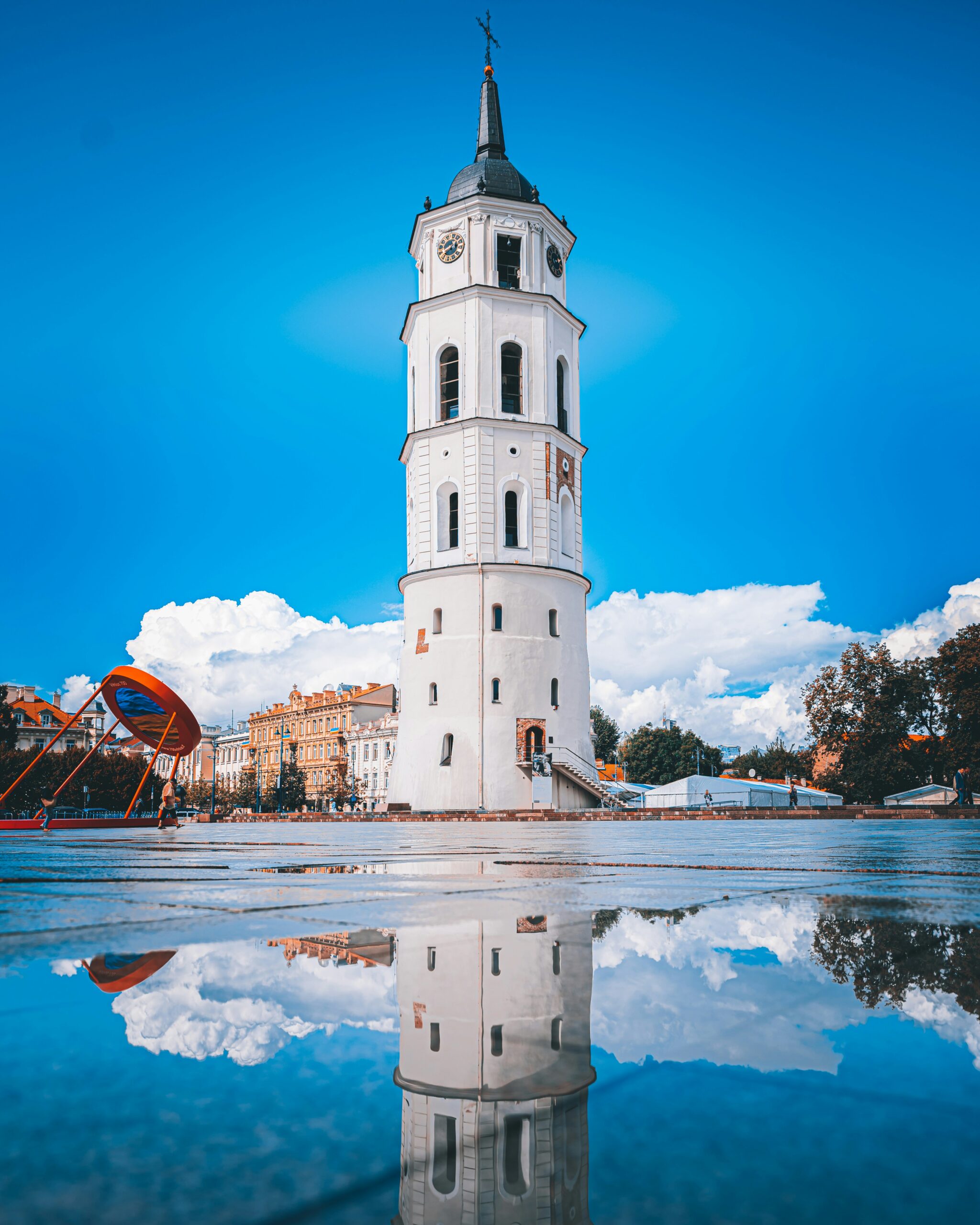 Vilnius Cathedral Bell Tower in Vilnius Old Town Lithuania travel landmark