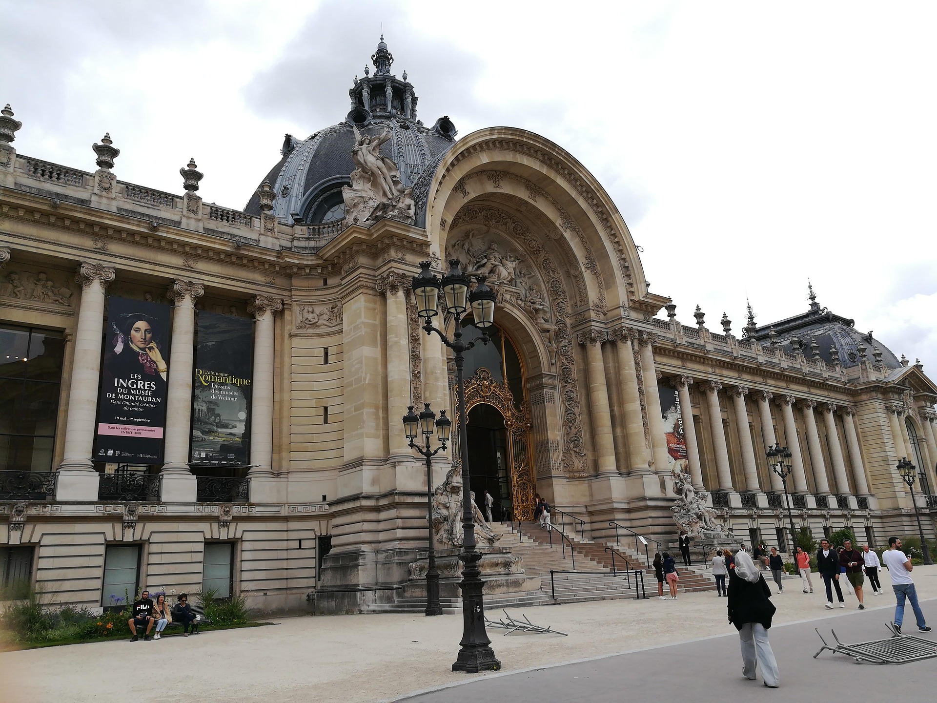 Grand Palais Paris exterior main entrance with glass dome and historic architecture