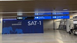 airport immigration process sign at international airport terminal SAT-1