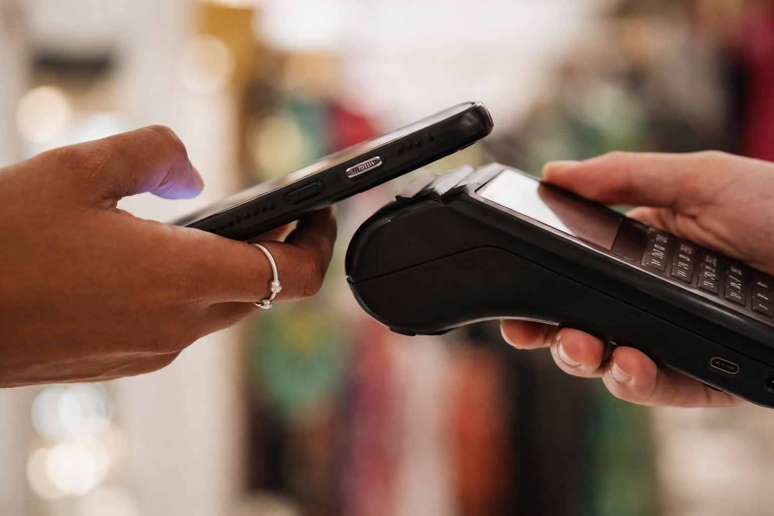 Samsung Pay contactless payment internationally using smartphone at card terminal